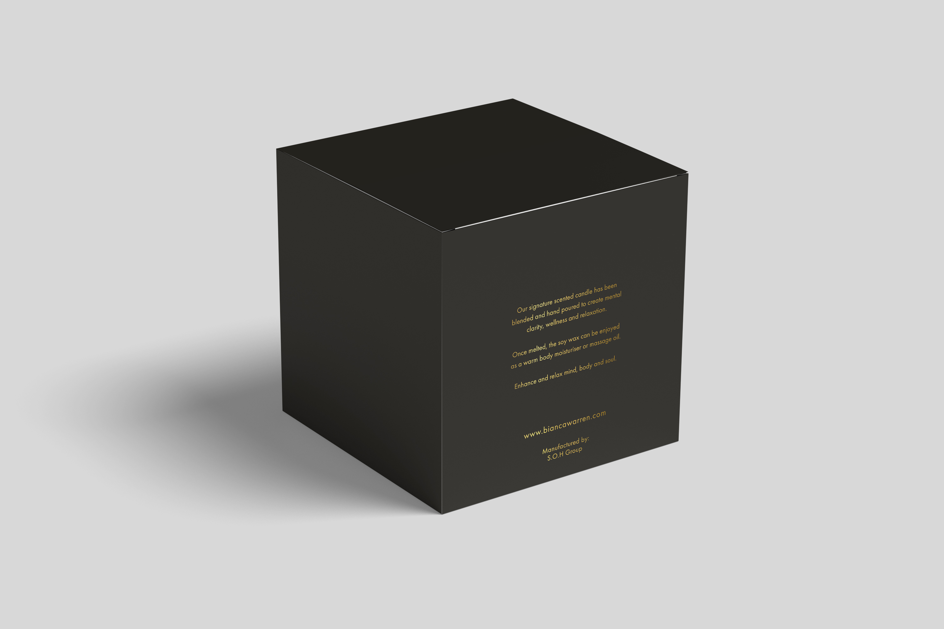 Bianca Warren candle box, reverse panel