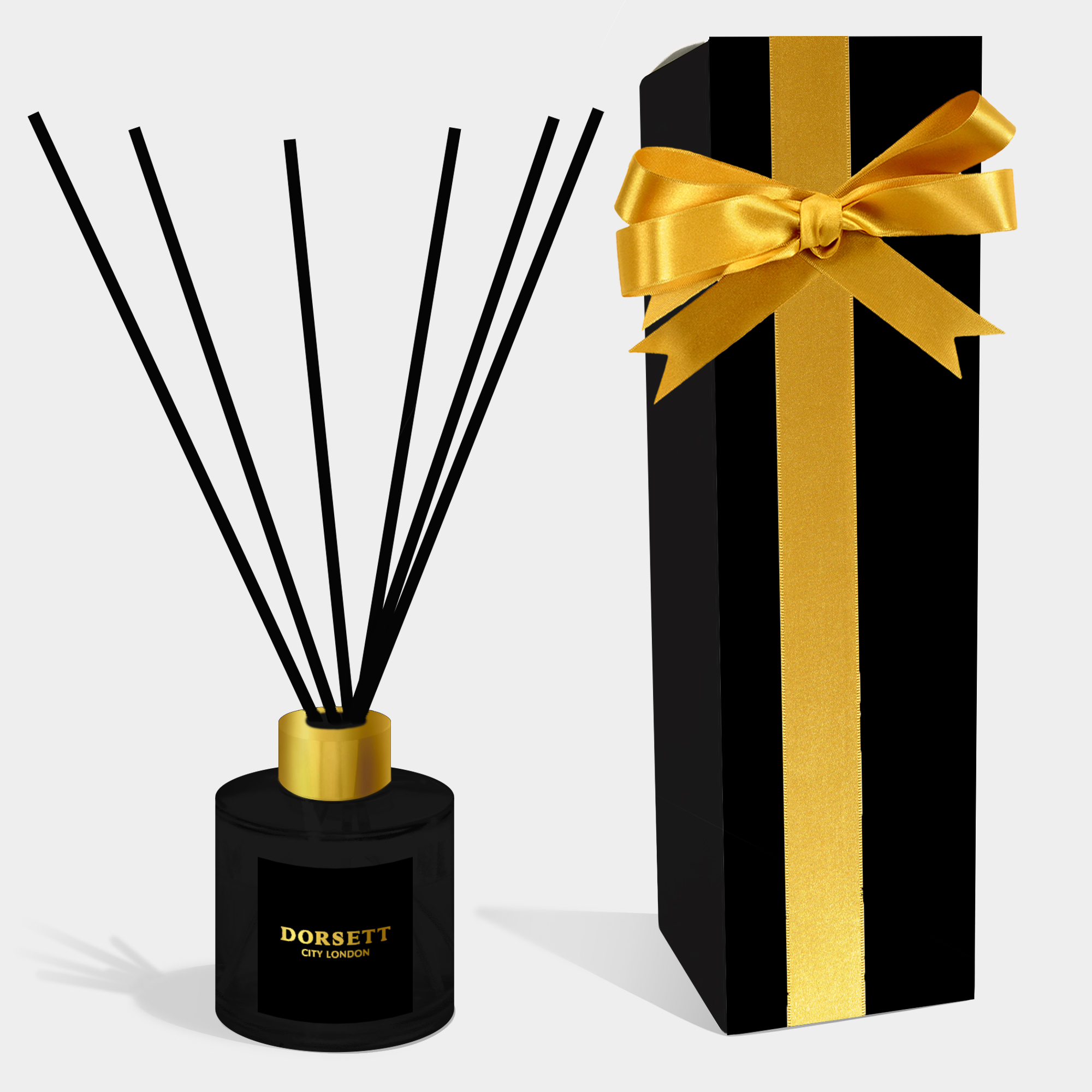 Dorsett City Hotel reed diffuser and gift box packaging